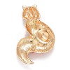 Rhinestone Fox Badge JEWB-E013-05G-01-2