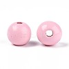 Spray Painted Round Natural Schima Wood Beads WOOD-A018-12mm-05-2