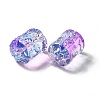 Spray Painted Transparent Glass Beads GLAA-J102-07-3