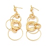 Brass Interlocking Rings Dangle Stud Earrings for Women EJEW-F281-09G-2