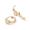 Cubic Zirconia Flower Hoop Earrings EJEW-B014-19G-2