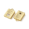 Rack Plating Brass Micro Pave Cubic Zirconia Pendants KK-P290-55G-2