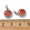 Brass Micro Pave Cubic Zirconia Pendents KK-R210-19P-3