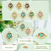 28pcs 7 colors Glass Connector Charms GLAA-AR0001-28-7