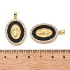Brass Micro Pave Cubic Zirconia with Acrylic Pendants KK-G533-19G-3