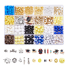 Graduate Theme Acrylic Beaded Stretch Bracelet with Alloy Enamel Charms DIY Making Finding Kit DIY-FH0006-73-1