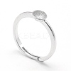 Anti-Tarnish Rhodium Plated 925 Sterling Silver Finger Design Ring Mounts Fittings with Pearl Seat STER-E060-15P-1