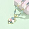 Natural Amazonite Pendant Necklaces for Women NJEW-G165-01A-G-3