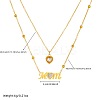 304 Stainless Steel Pave Clear Cubic Zirconia Mom Heart Pendant Double Layer Necklaces for Mother's Day WG85AFE-01-4