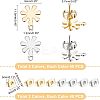 80Pcs 2 Colors 201 Stainless Steel Stud Earrings Findings with 304 Stainless Steel Pin and Loop STAS-UN0035-57-4