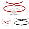 2Pcs 2 Colors Synthetic Moonstone Round Beaded Slider Bracelet BJEW-SW00057-02-7
