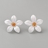 Iron & Alloy Enamel Flower Stud Earrings EJEW-WH0033-57B-1