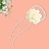 1Pc Retro Cloth Rose Flower Waxed Cord Wrap Choker Necklaces for Women NJEW-CP0001-05C-6
