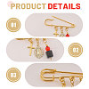 4Pcs 4 Styles Steel Heavy Duty Safety Pins JEWB-CA00008-4
