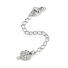Brass Micro Pave Cubic Zirconia Ends with Chains KK-U043-04P-1