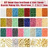 DIY Round Glass Seed Beads & Alloy Charms Bracelet Making Kits DIY-FS0007-19-2
