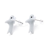 Cute Whale Resin Stud Earrings EJEW-K089-02P-1