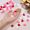 40Pcs 4 Colors Heart Food Grade Eco-Friendly Silicone Beads SIL-DC0001-77-3