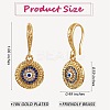 Cubic Zirconia Flat Round with Evil Eye Dangle Earrings EJEW-SW00011-03-7