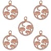 5Pcs Brass Micro Pave Clear Cubic Zirconia Pendants ZIRC-SZ0003-33A-1