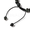 8mm Round Natural Kambaba Jasper Braided Bead Bracelets BJEW-C067-01B-21-4