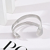 304 Stainless Steel Cuff Bangles for Women BJEW-B108-02P-3