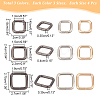 WADORN® 36Pcs 9 Style Iron Square Buckle Ring DIY-WR0006-68-2
