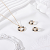 Wreath Alloy Rhinestone Pendant Necklace & Stud Earring Sets SJEW-LP0001-56C-3