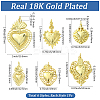 6Pcs 6 Styles Brass Micro Pave Cubic Zirconia Pendants KK-SC0006-91-2
