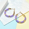 PVD Vacuum Plating 201 Stainless Steel Enamel Hoop Earrings for Women EJEW-B016-33D-1