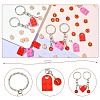 DIY Flat Round with Letter A~Z Alloy Enamel Pendant Keychain Making Kits DIY-CJ0002-77-3