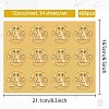 34 Sheets Self Adhesive Gold Foil Embossed Stickers DIY-WH0509-085-2