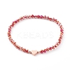 Electroplate Faceted Round Glass Beaded Bracelets BJEW-JB06124-2