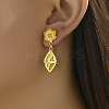 Flower Feather Pendant Alloy Stud Earrings EC7501-1