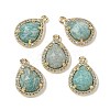 Natural Amazonite Faceted Teardrop Pendants G-U028-02G-04-1