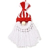 Christmas Handmade Woven Macrame Cotton Thread Santa Claus Pendant Decorations HJEW-JM02455-02-1