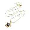 Summer Beach Brass Pave Cubic Zirconia Turtle Pendant Necklaces for Women NJEW-U039-02G-01-4