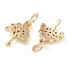 Rack Plating Brass Micro Pave Clear Cubic Zirconia Charms KK-D097-05G-2