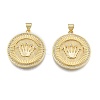 Brass Micro Pave Clear Cubic Zirconia Pendants KK-G431-08G-2