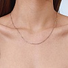 304 Stainless Steel Round Ball Snake Chain Necklaces for Women NJEW-K288-01GP-1