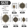 10Pcs 5 Style Alloy Pendant Cabochon Settings HJEW-TAC0119-3