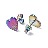 Ion Plating(IP) 304 Stainless Steel Heart Stud Earrings for Women EJEW-F300-07MC-2
