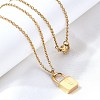304 Stainless Steel Rolo Chain Pendant Necklaces NJEW-S444-01G-25-1