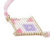 Rhombus Handmade Loom Pattern Glass Seed Braided Bead Bracelets BJEW-MZ00008-2