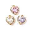 Brass Micro Pave Cubic Zirconia Pendants KK-S531-01G-1