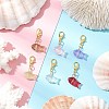 Transparent Spray Painted Glass Pendant Decorations HJEW-JM03293-02-1