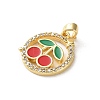 Brass Micro Pave Cubic Zirconia Pendants KK-P320-09B-G-2