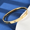 201 Stainless Steel with Rhinestone Bangles for Women LS-BJEW-B138-04G-2