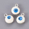 Double-sided Platinum Plated Alloy Enamel Charms ENAM-WH0046-B10-2