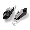 Natural Obsidian Faceted Teardrop Pendants G-Q163-04P-07-2